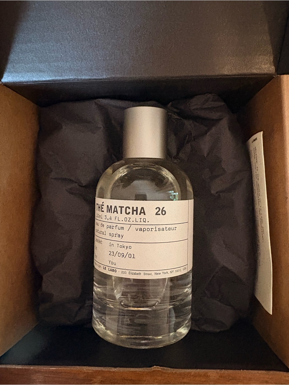 Le Labo Thé Matcha 26 Clear Glass Bottle with Silver Cap